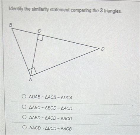 Answered Identify The Similarity Statement Comparing The 3 Triangles