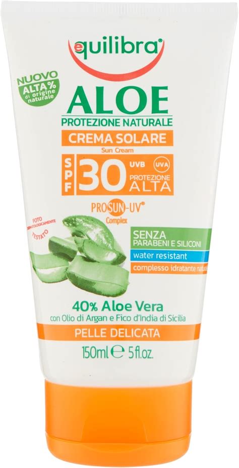 Equilibra Solari Aloe Crema Solare Spf 30 Crema Con Aloe Vera Latte