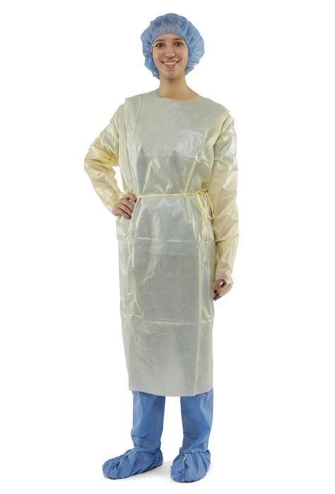 Medline Disposable AAMI Level 2 Poly-Coated Thumb Loop Isolation Gown