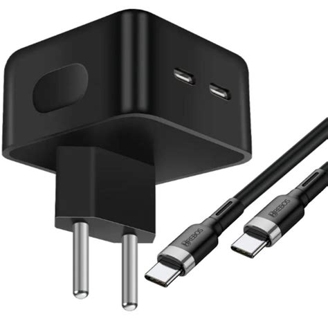 Carregador Tomada Turbo Duplo Usb C W Cabo Tipo C Comp Tivel