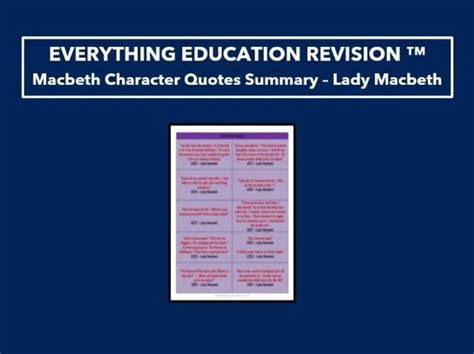 GCSE English Literature Macbeth By William Shakespeare Character Key