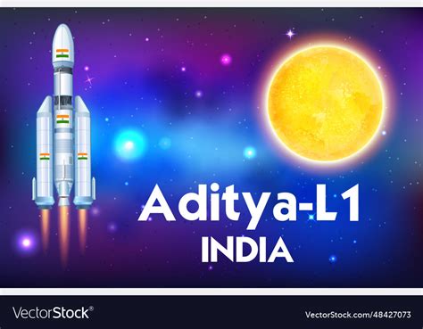 Aditya the solar mission that will be launched Vector Image