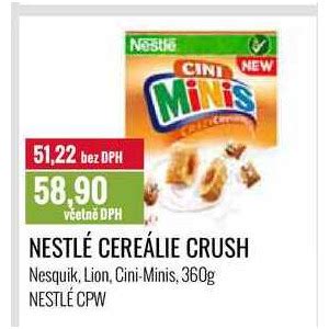 NESTLÉ CEREÁLIE CRUSH Nesquik Lion Cini Minis 360g v akci AkcniCeny cz