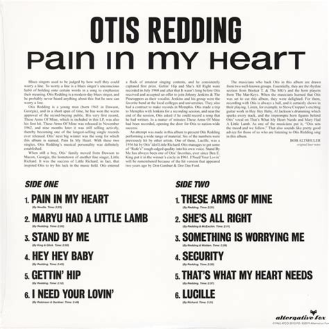 Otis Redding Pain In My Heart Vinyl Lp