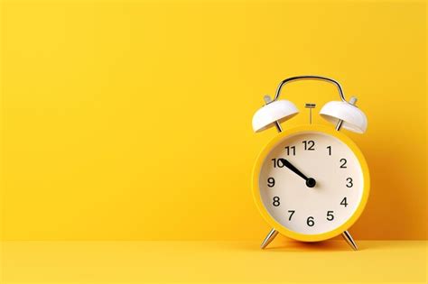 Premium Ai Image Alarm Clock On Yellow Background