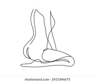 Nude Woman Face Abstract Silhouette Continuous Stock Vector Royalty