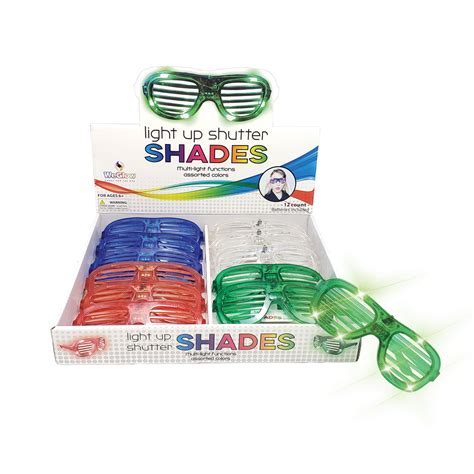 Light Up Shutter Shades | LED Glasses | 12 Pack with Batteries – WeGlow ...