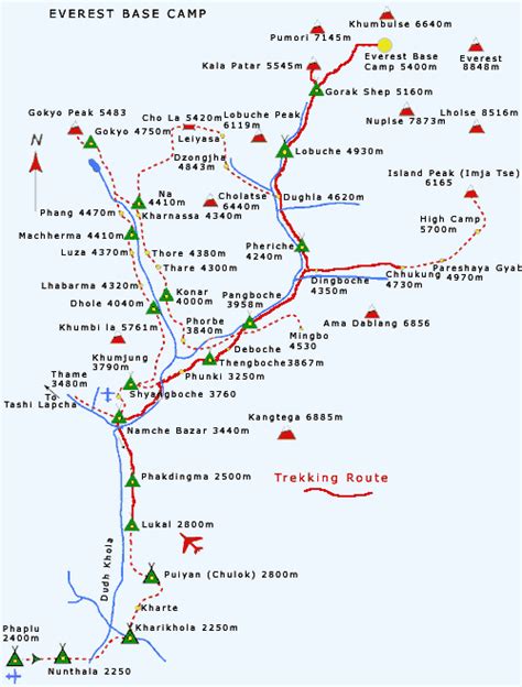 Mount Everest Base Camp Trekking Map Best Local Sherpa Guide