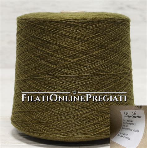 WS125vo Filato alta qualità in puro cashmere colore verde oliva 25 hg