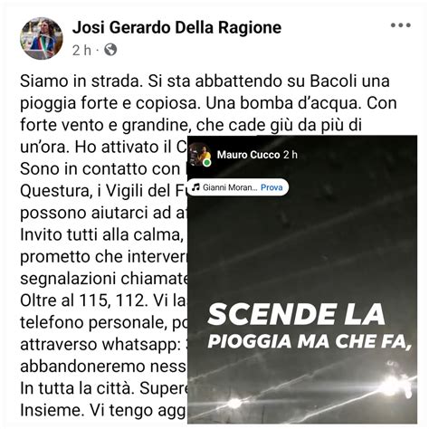 Bacoli in ginocchio per il maltempo, il vicesindaco ironizza: «Scende