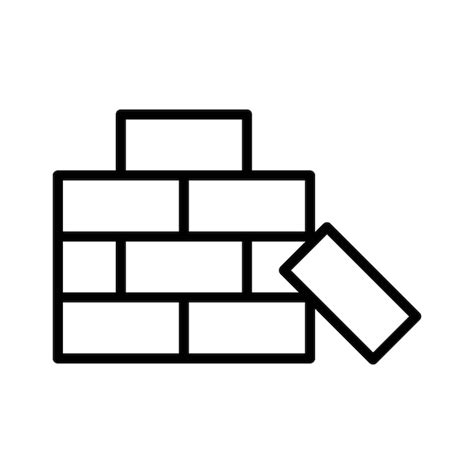 Ilustración De Vector De Icono De Contorno De Construcción De Pared De