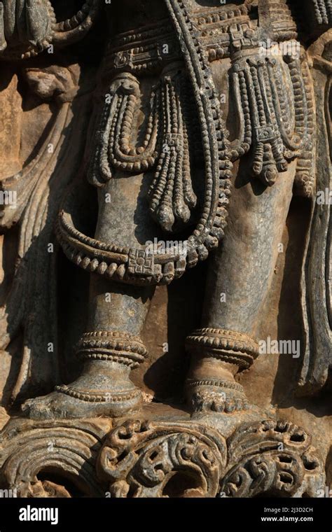 Stone Sculpture Of Hindu Gods With Selective Focus 12th Century Hindu