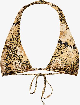 Inamorata Womens Brown Floral Zebra Wave Neptune Floral Pattern Triangle Bikini Top ShopStyle