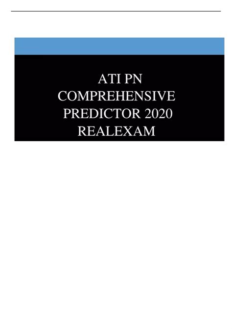 ATI PN COMPREHENSIVE PREDICTOR 2020 REAL EXAM 180 Questions And Answers