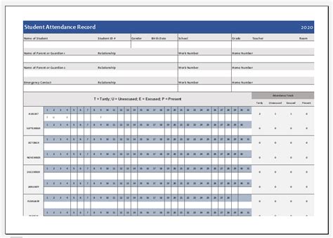 Attendance sheet template excel for students - honvi