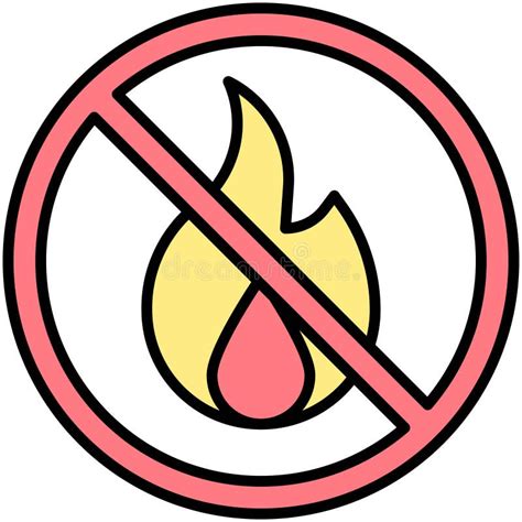 No Fire Icon Prohibition Sign Vector Illustration Stock Vector