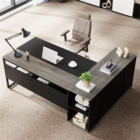executive desk  file cabinet large  shaped desk  sale