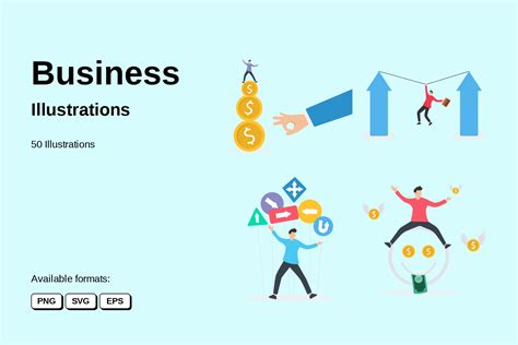 Business Illustration Pack - 50 Business Illustrations | SVG, PNG, EPS ...