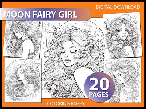 Moon Fairy Coloring Pages For Adults Coloring Book T For Her Love Coloring Coloring Time