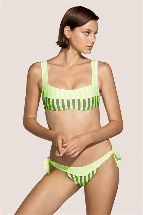 Andres Sarda Swimwear PERRIAND Neon Yellow Full Cup Bikini Top ANDRES