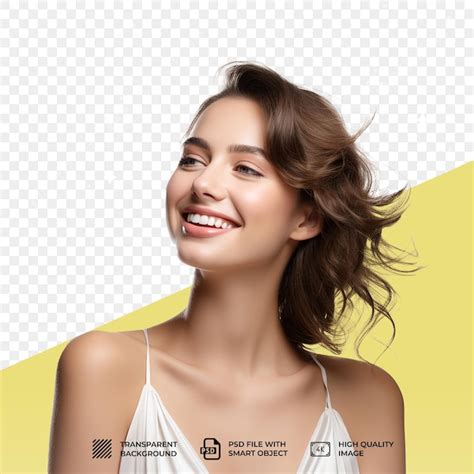 Modelo De Cabello Y Rostro Femenino Psd Aislado Sobre Un Fondo