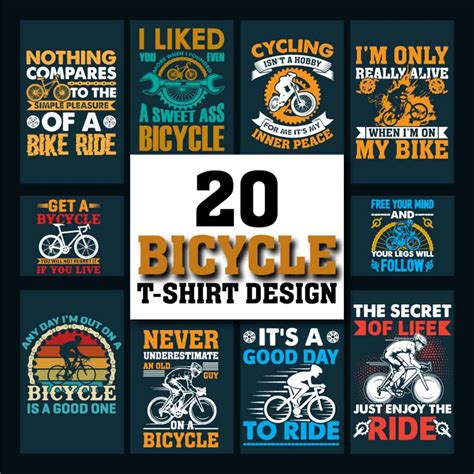 20 Bicycle T Shirt Design Bundle Masterbundles