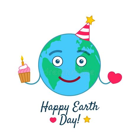 Happy Earth Day Greeting Card Stock Vector Illustration Of Party