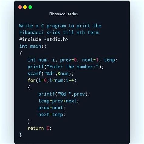 Fibonacci Series In C Using While Loop Coding Connect Hot Sex Picture