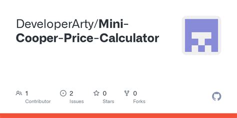github developerartymini cooper price calculator