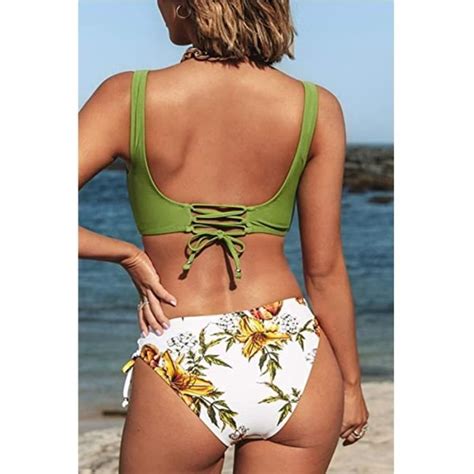 Oneyoo Femme Bikini Fronc Et Torsad Ensemble Bikini La Age Imprim