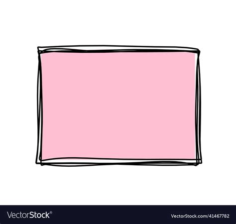 Abstract Color Rectangle As Line Drawing On White Vector Image