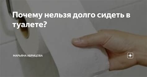 Почему нельзя долго сидеть в туалете? | Марьяна Абрицова | Дзен