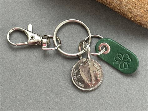 St Patricks Day Irish Sixpence And Green Shamrock Clip Style Key