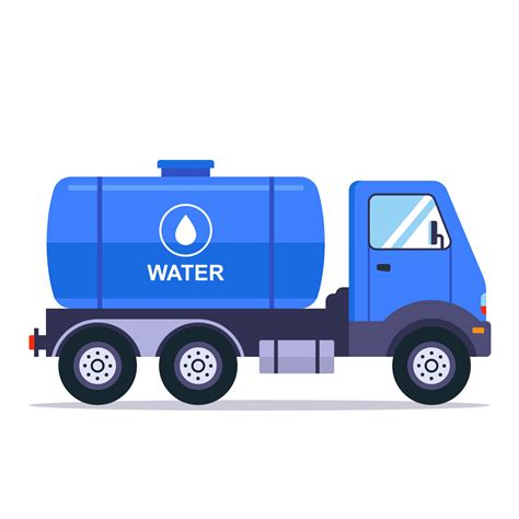 Camion Bleu Avec Un R Servoir Pour Le Transport De L Eau Illustration