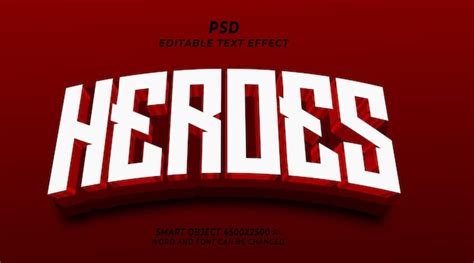 H Roes D Psd Plantilla De Photoshop Con Efecto De Texto Editable Con