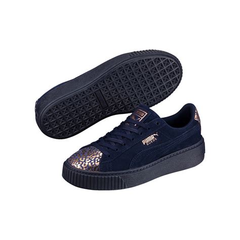 Puma Navy Blue Suede Platform Athluxe Junior Shoes Buy Puma Navy Blue