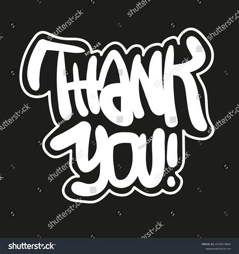 Thank You Hand Lettering Black White Stock Vector (Royalty Free ...