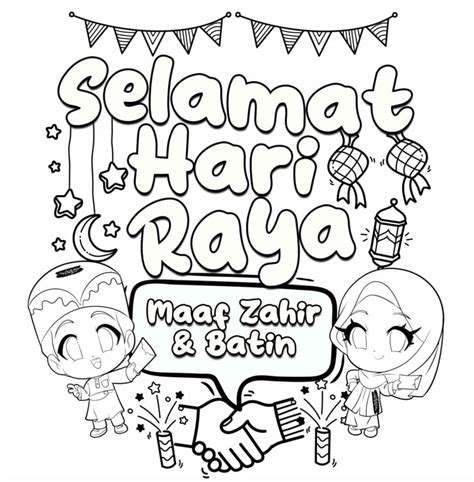 Gambar Poster Mewarna Hari Raya Aidilfitri 2023 Flipmy