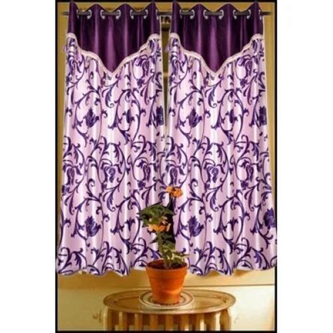 Beautiful Cream Color With Purple Flower Design Curtain At Rs 299piece