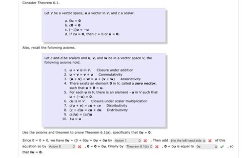 Solved Let V Be A Vector Space U A Vector In V And C A Chegg