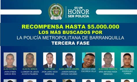 Cartel De Los Más Buscados En Barranquilla Noticias Barranquilla