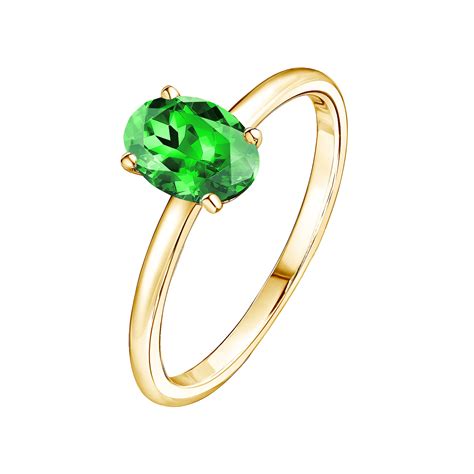 Bague Or Jaune Tsavorite Lady Ovale Gemmyo