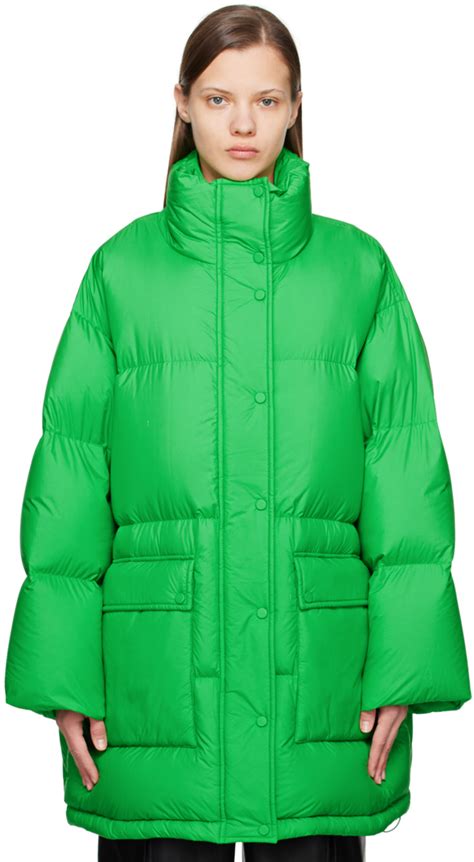 Stand Studio Green Edna Down Coat Ssense