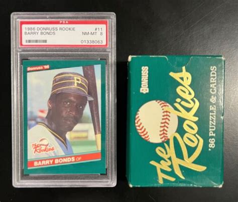 Barry Bonds 1986 Donruss Rookie 11 PSA 8 AND Complete 86 The Rookies