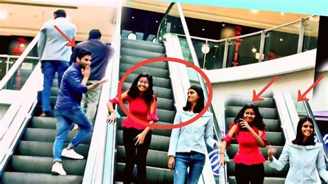 Giving Flying Kiss To Strangers On Escalator Prank Ram Pranky Youtube