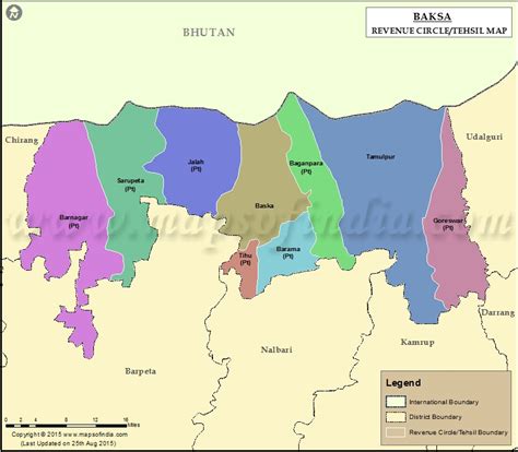 Baksa Tehsil Map Circles In Baksa