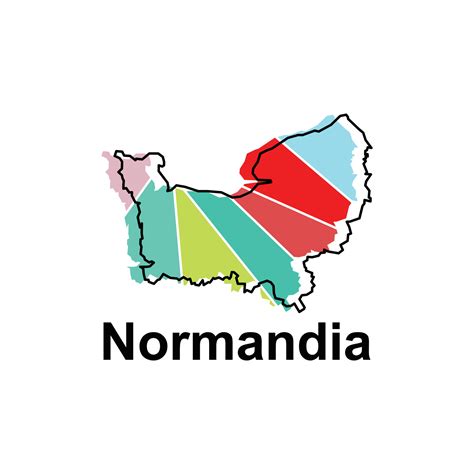 Map City Of Normandia Vector Isolated Illustration Of Simplified