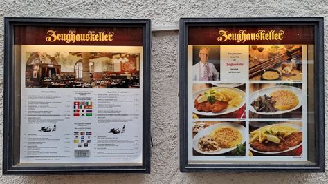 Speisekarte von Restaurant Zeughauskeller, Zürich, Bahnhofstrasse 28A