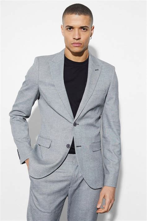 Mens Skinny Single Breasted Linen Suit Jacket Boohoo Uk