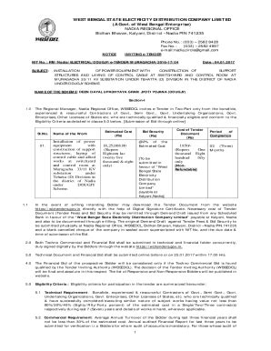 Fillable Online West Bengal State Electricity Distribution WBSEDCL